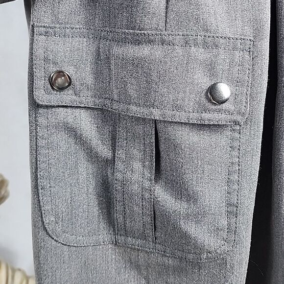 Sharagano Size 20 W Zip Front Belted Collared Dress - Picture 4 of 6